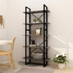 vidaXL Biblioteca cu 5 rafturi, gri, 80x30x175 cm, lemn prelucrat GartenMobel Dekor (3081990) Biblioteca
