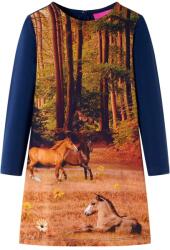 vidaXL Rochie pentru copii cu maneci lungi, bleumarin, 104 GartenMobel Dekor (14853)