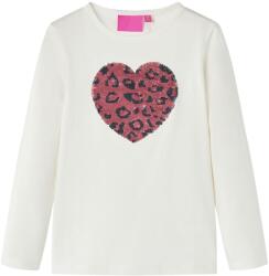 vidaXL Tricou pentru copii cu maneci lungi, ecru 116 GartenMobel Dekor (13791)