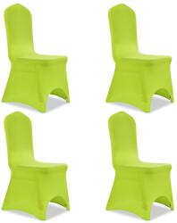 vidaXL Husa de scaun elastica, 4 buc. , verde GartenMobel Dekor (131417)