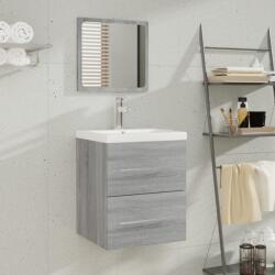 vidaXL Dulap de chiuveta cu bazin încorporat gri sonoma lemn prelucrat GartenMobel Dekor (3114169)