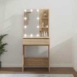 vidaXL Masa de toaleta cu LED, stejar sonoma, 60x40x140 cm GartenMobel Dekor (808831)
