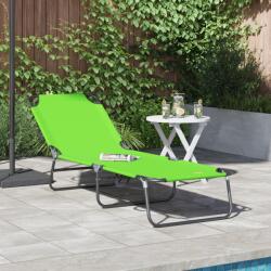 vidaXL Sezlong pliabil portabil verde din tesatura Oxford 600D GartenMobel Dekor (42003144)