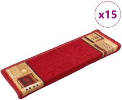 vidaXL Covorase scari autoadezive, 15 buc. , rosu, 65x21x4 cm GartenMobel Dekor (326206) Covor