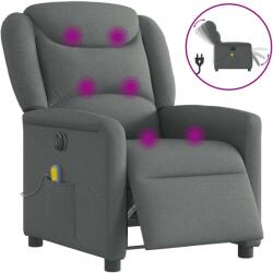 vidaXL Fotoliu electric de masaj rabatabil, gri închis, textil GartenMobel Dekor (3303185)