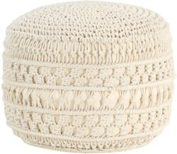 vidaXL Taburet puf macrame lucrat manual, 45 x 30 cm, bumbac GartenMobel Dekor (324002)
