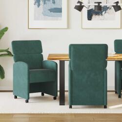 vidaXL Scaune de dining cu roti 2 pcs Verde închis 58 x 65 x 98 cm GartenMobel Dekor (42017877)