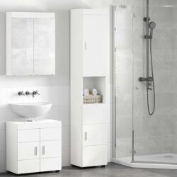 vidaXL Set dulap baie TULUM Alb 37 x 31, 5 x 203 cm Lemn compozit GartenMobel Dekor (880351)