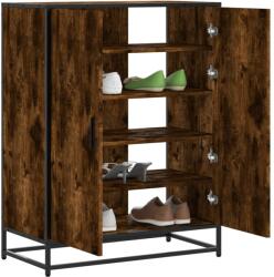 vidaXL Pantofar, stejar fumuriu, 75x38x97, 5 cm, lemn prelucrat/metal GartenMobel Dekor (3300867) Pantofar