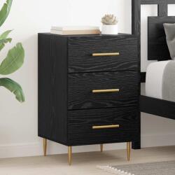 vidaXL Noptiera stejar negru cu 3 sertare, 40 x 40 x 66 cm, lemn compozit (882109)
