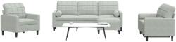 vidaXL Set de canapele cu perne, 4 piese, gri deschis, catifea GartenMobel Dekor (3278381) Canapea