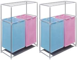 vidaXL Cosuri sortare rufe 2 sectiuni 2 buc. raft superior de uscare GartenMobel Dekor (3051493)