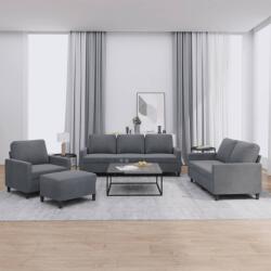 vidaXL Set de canapele cu perne, 4 piese, gri închis, catifea GartenMobel Dekor (3201487) Canapea