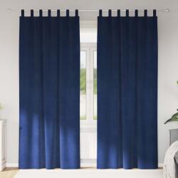 vidaXL Perdele opace 2 pcs Albastru închis 140 x 260 cm Catifea GartenMobel Dekor (4107207)