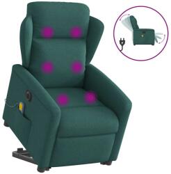 vidaXL Fotoliu electric masaj rabatabil / ridicare verde închis textil GartenMobel Dekor (3303170)