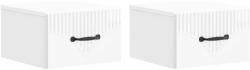 vidaXL Set 2 noptiere suspendate cu sertar, alb lucios, 34, 5x33x20 cm (898944)