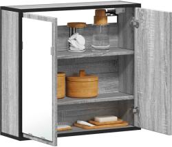 vidaXL Dulap de baie cu oglinda gri sonoma 65x20x60 cm lemn compozit GartenMobel Dekor (849257)
