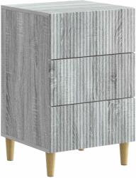 vidaXL Noptiera gri Sonoma cu 3 sertare, 43 x 41 x 66, 5 cm, lemn prelucrat (894561)