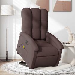 vidaXL Fotoliu electric masaj rabatabil cu ridicare maro închis textil GartenMobel Dekor (3204133)