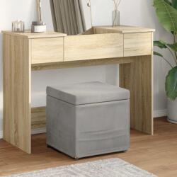 vidaXL Taburet Gri deschis 41 x 41 x 40 cm Catifea si lemn stratificat GartenMobel Dekor (876750)
