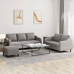 vidaXL Set de canapea cu perne, 3 piese, gri taupe, material textil GartenMobel Dekor (3201849) Canapea