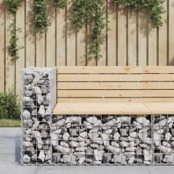 vidaXL Banca de gradina design gabion, 92x71x65, 5cm, lemn masiv de pin GartenMobel Dekor (834380)