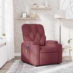 vidaXL Fotoliu de masaj rabatabil, rosu vin, material textil GartenMobel Dekor (372494)