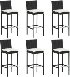 vidaXL Scaune de bar cu perne, 6 buc. , negru, poliratan GartenMobel Dekor (362578)