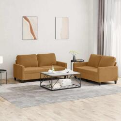 vidaXL Set de canapele cu perne, 2 piese, maro, catifea GartenMobel Dekor (3201503) Canapea