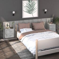 vidaXL Noptiere de perete, 2 buc. , gri beton GartenMobel Dekor (810998)