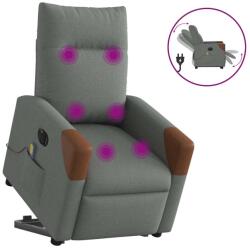 vidaXL Fotoliu electric masaj rabatabil cu ridicare, gri închis textil GartenMobel Dekor (3324031)