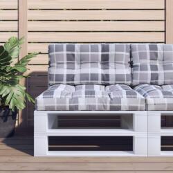 vidaXL Perne pentru paleti, 2 buc. gri, tesatura, model cu carouri GartenMobel Dekor (360725)