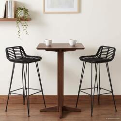 vidaXL Scaun de bar 2 pcs Negru 44 x 46 x 91 cm Rattan si otel GartenMobel Dekor (42033205)