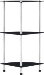 vidaXL Raft cu 3 niveluri, negru, 30 x 30 x 67 cm, sticla securizata GartenMobel Dekor (249519) Biblioteca
