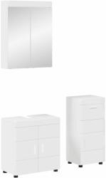 vidaXL Set de mobilier pentru baie TULUM 3 pcs Alb lucios GartenMobel Dekor (3398028)