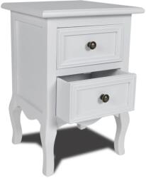 vidaXL Noptiera cu 2 sertare, MDF, alb GartenMobel Dekor (60637)