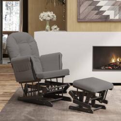 vidaXL Scaun de relaxare glisant cu taburet, gri închis, textil GartenMobel Dekor (351667) Balansoar