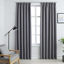 vidaXL Draperii opace cu carlige, 2 buc. , gri, 140 x 245 cm GartenMobel Dekor (134432)