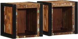 vidaXL Noptiere 2 buc multicolore 40x35x40 cm lemn masiv recuperat GartenMobel Dekor (4015960)