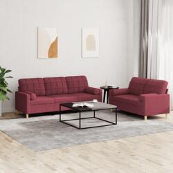 vidaXL Set canapea cu perne, 2 piese, rosu vin, material textil GartenMobel Dekor (3201328) Canapea
