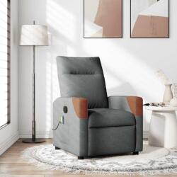 vidaXL Fotoliu reclinabil cu masaj, gri închis, material textil GartenMobel Dekor (4104818)