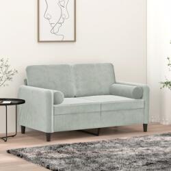 vidaXL Canapea cu 2 locuri cu pernute, gri deschis, 120 cm, catifea GartenMobel Dekor (3200871) Canapea