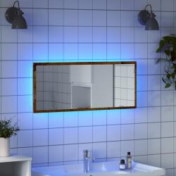 vidaXL Oglinda de baie LED lemn vechi, 100x8, 5x37 cm lemn prelucrat GartenMobel Dekor (856275)