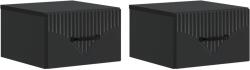 vidaXL Set 2 noptiere suspendate negre cu sertar, 34, 5x33x20 cm, montaj pe perete (898938)