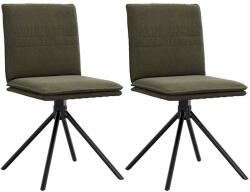 vidaXL Scaun de sufragerie din piele sintetica verde armata GartenMobel Dekor (4101281)