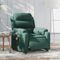 vidaXL Fotoliu electric de masaj rabatabil, verde închis, catifea GartenMobel Dekor (3205083)