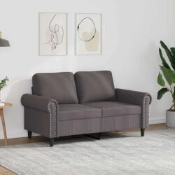 vidaXL Canapea cu 2 locuri, gri, 120 cm, piele ecologica GartenMobel Dekor (359501) Canapea
