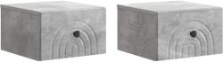 vidaXL Set 2 noptiere suspendate, gri beton, 33 x 34, 5 x 20 cm, cu sertar (898092)