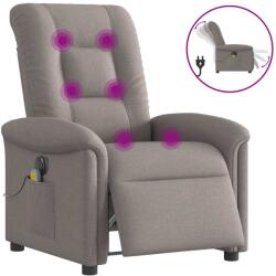 vidaXL Fotoliu electric de masaj rabatabil, gri taupe, textil GartenMobel Dekor (3303251)