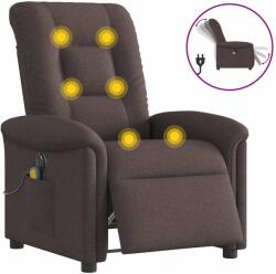 vidaXL Fotoliu electric de masaj rabatabil, maro închis, textil GartenMobel Dekor (3303249)